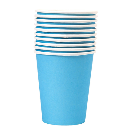 Powder Blue Solid 9oz Paper Cups, 14ct