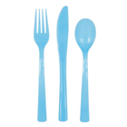Powder Blue Solid Assorted Plastic Cutlery, 18ct