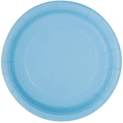 Powder Blue Solid Round 9" Dinner Plates, 16ct