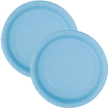 Powder Blue Solid Round 9" Dinner Plates, 16ct