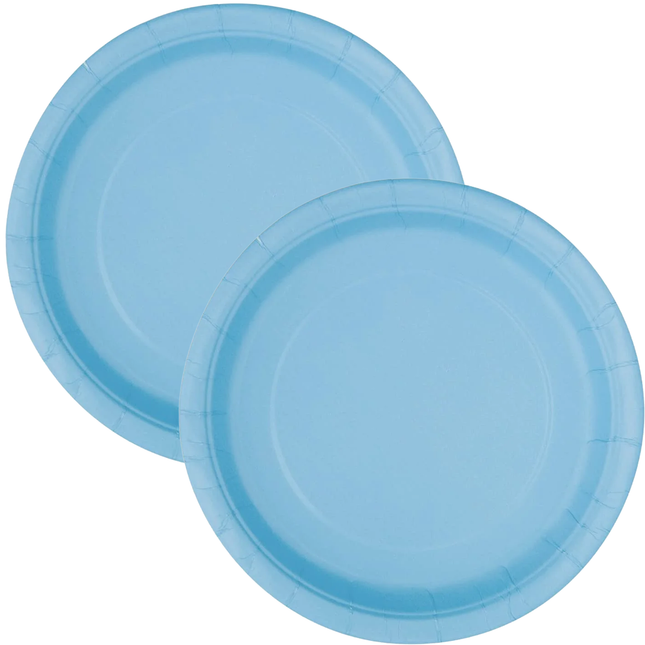 Powder Blue Solid Round 9" Dinner Plates, 16ct