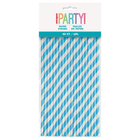 Powder Blue Striped Paper Straws, 40ct