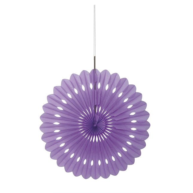 Pretty Purple Solid Tissue Paper Fan 16"