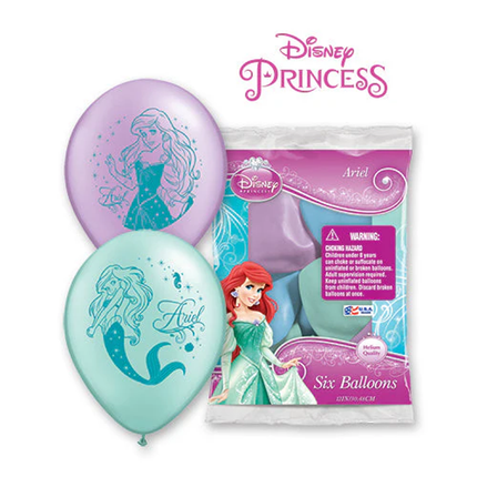 Princess Ariel Latex Balloons 12", 6ct