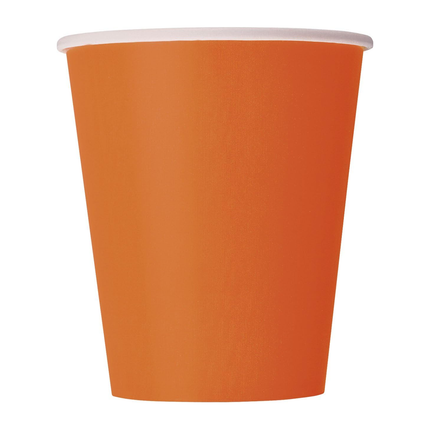 Pumpkin Orange Solid 9oz Paper Cups, 14ct