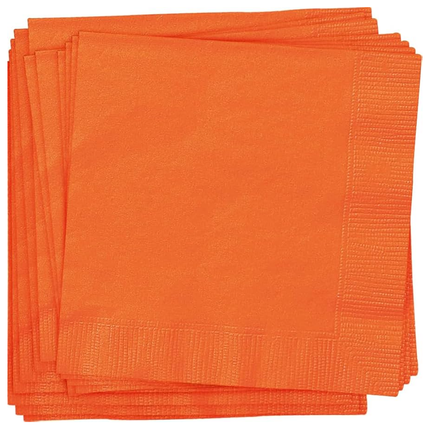 Pumpkin Orange Solid Luncheon Paper Napkins, 20ct