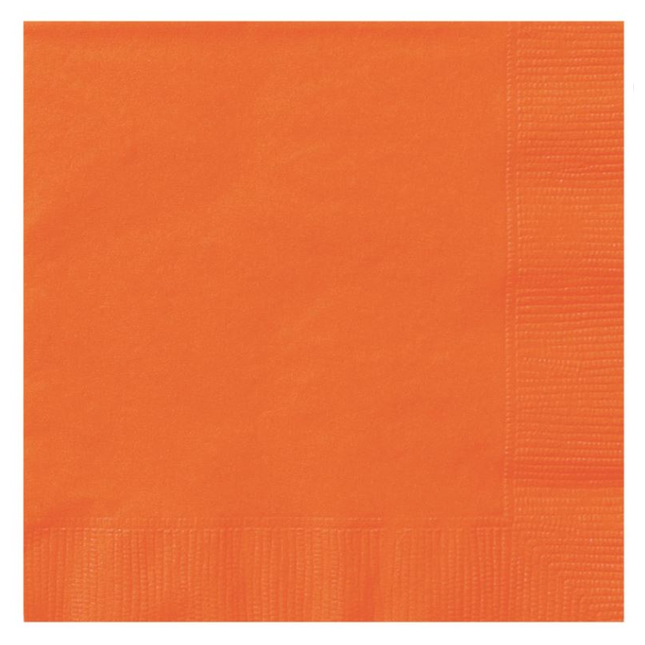 Pumpkin Orange Solid Luncheon Paper Napkins, 20ct