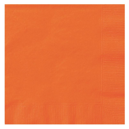 Pumpkin Orange Solid set component: Pumpkin Orange Solid Luncheon Paper Napkins, 20ct