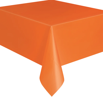 Pumpkin Orange Solid Rectangular Plastic Table Cover, 54" x 108"