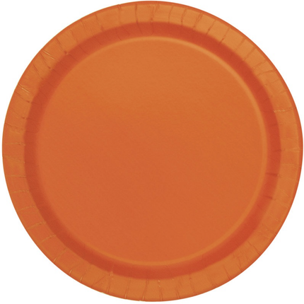 Pumpkin Orange Solid Round 9" Dinner Plates, 16ct