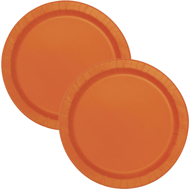Pumpkin Orange Solid Round 9" Dinner Plates, 16ct