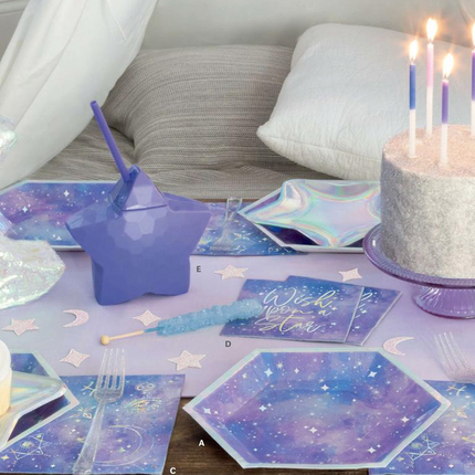 Purple Galaxy "Wish Upon a Star" Beverage Napkins, 16ct