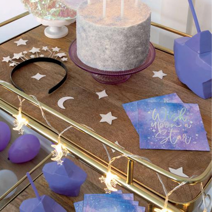Purple Galaxy "Wish Upon a Star" Beverage Napkins, 16ct