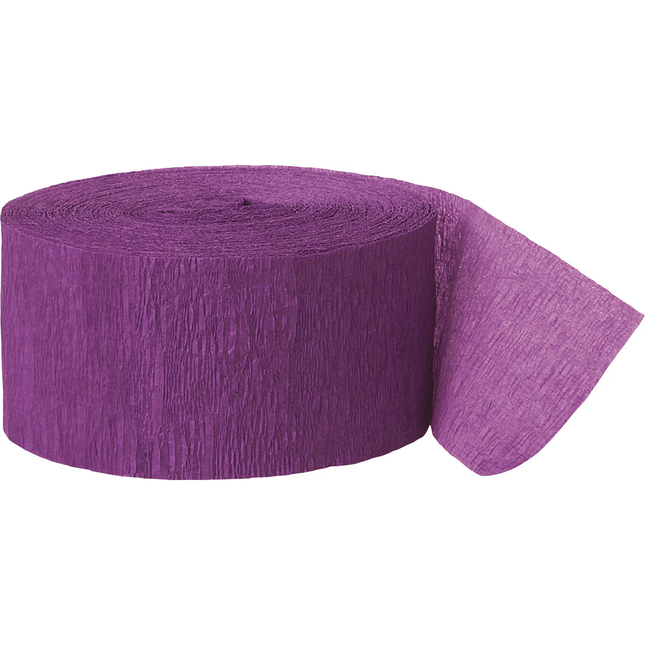 Purple Crepe Paper Streamer, 81 ft