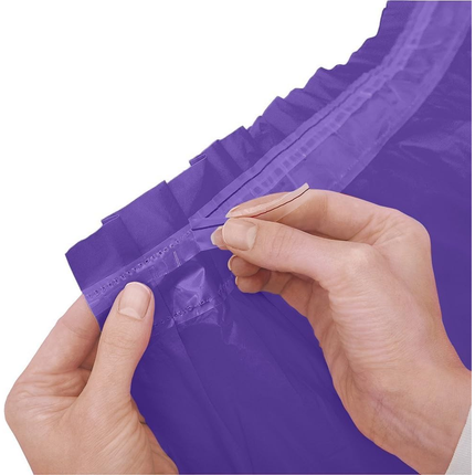 Purple Solid Plastic Table Skirt, 29" x 14 ft