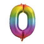 Rainbow 0 Number Foil Balloon 34