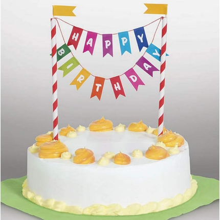 Rainbow Birthday Bunting Cake Topper
