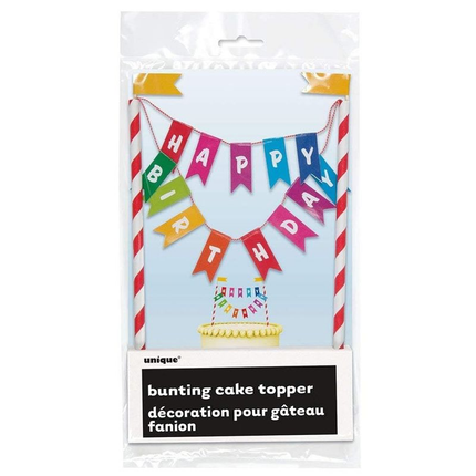 Rainbow Birthday Bunting Cake Topper
