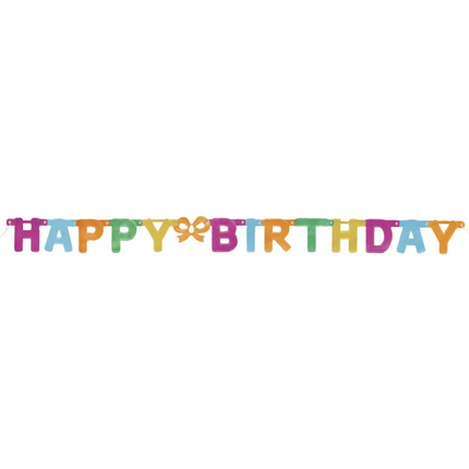 Rainbow Birthday set component: Rainbow "Happy Birthday" Jointed Banner, 4 ft