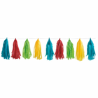 Rainbow Tissue Tassel Garland, 9 ft