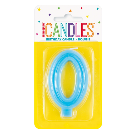 Raised Border Number 0 Birthday Candle