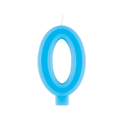 Raised Border Number 0 Birthday Candle