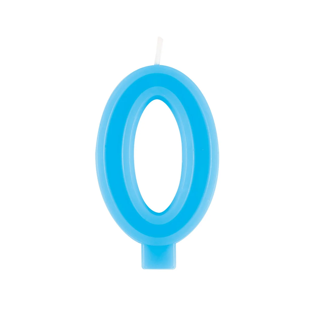 Raised Border Number 0 Birthday Candle