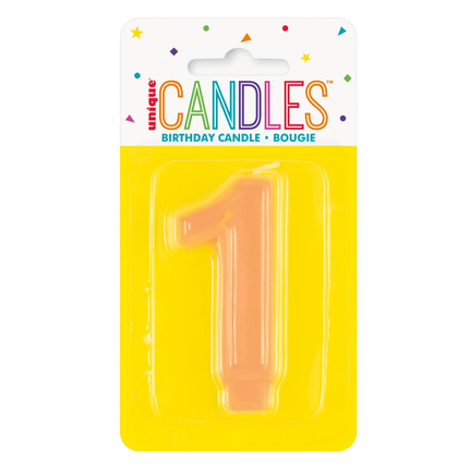 Raised Border Number 1 Birthday Candle