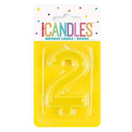 Raised Border Number 2 Birthday Candle