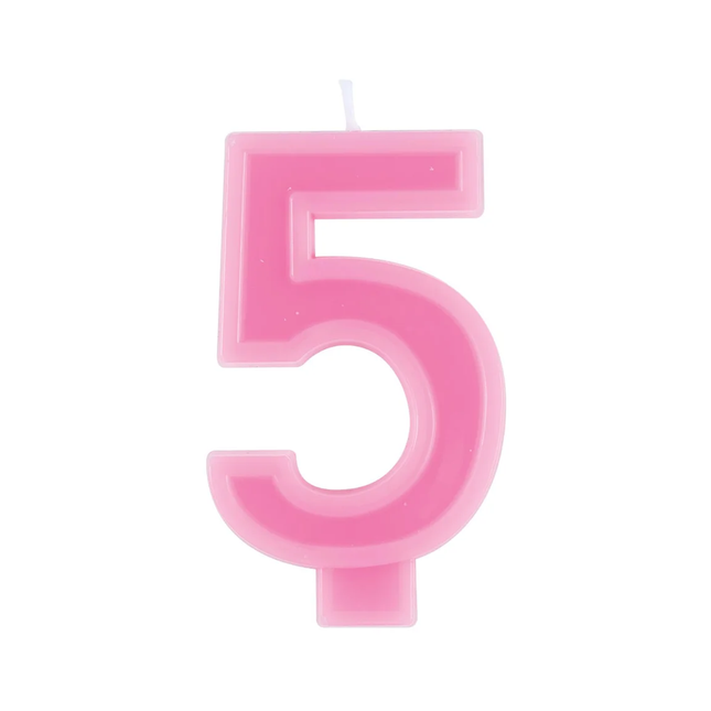 Raised Border Number 5 Birthday Candle