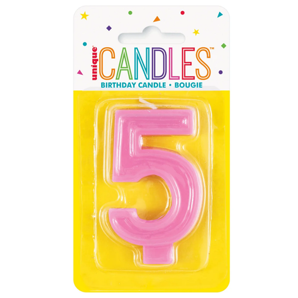 Raised Border Number 5 Birthday Candle