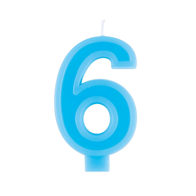 Raised Border Number 6 Birthday Candle