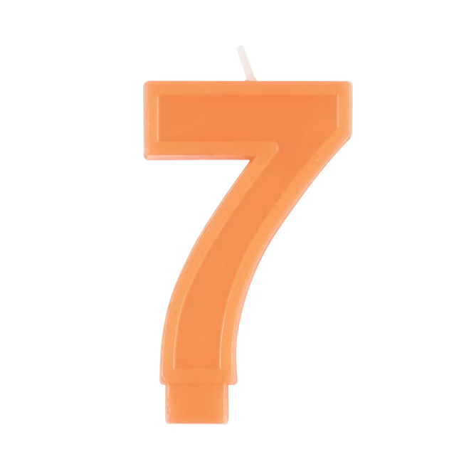 Raised Border Number 7 Birthday Candle