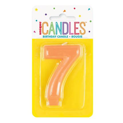 Raised Border Number 7 Birthday Candle