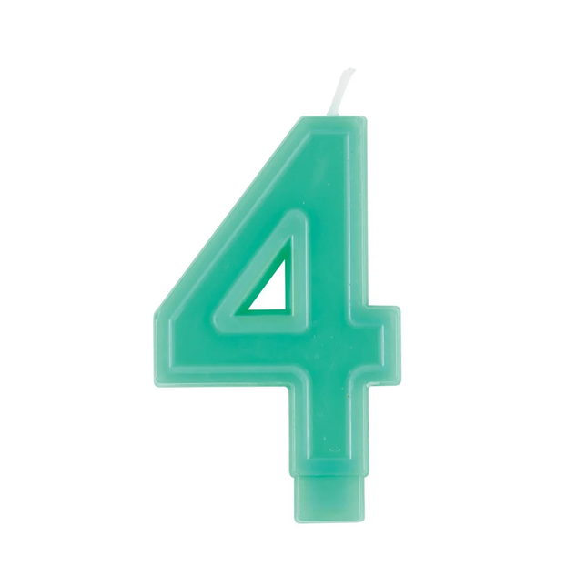 Raised Border Number 4 Birthday Candle