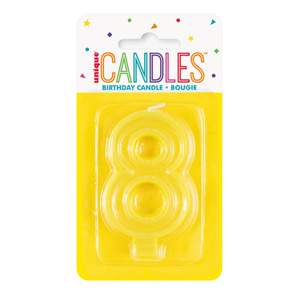 Raised Border Number 8 Birthday Candle