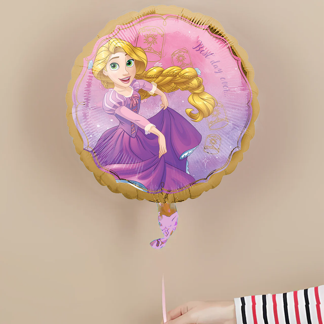 Balloon with Rapunzel design on a beige background