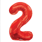 Red 2 Number Foil Balloon 34
