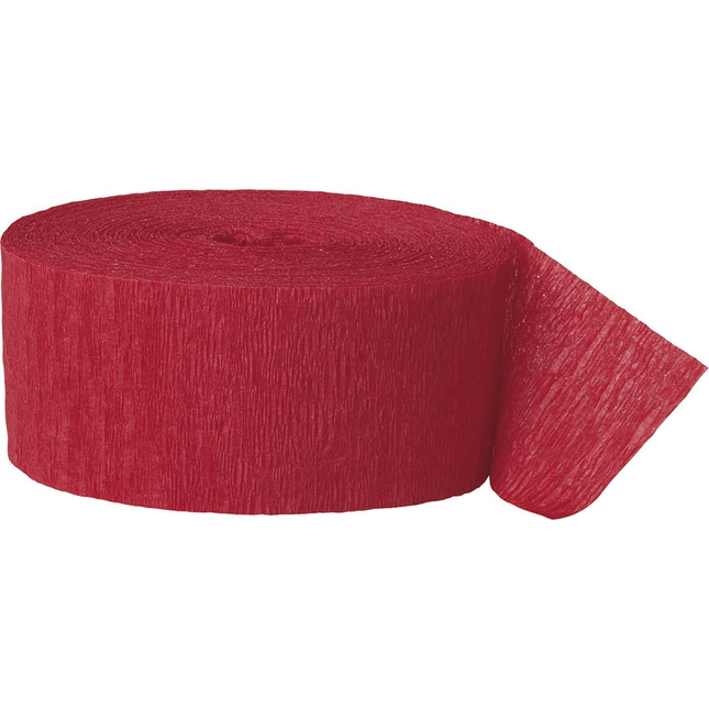 Ruby Red Crepe Paper Streamer, 81 ft