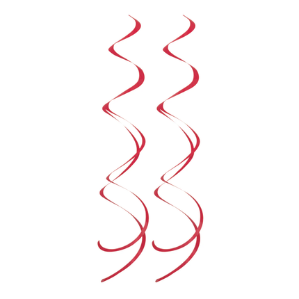 Ruby Red Solid Hanging Swirl Decorations, 8ct
