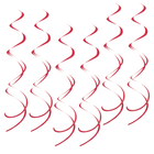 Ruby Red Solid Hanging Swirl Decorations, 8ct