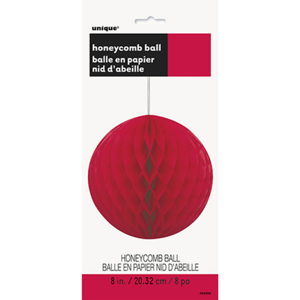Red Solid Honeycomb Ball 8"