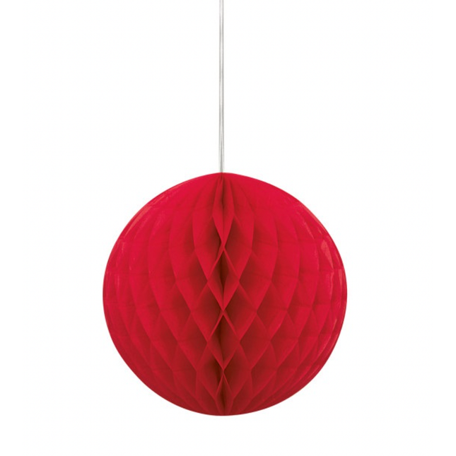 Red Solid Honeycomb Ball 8"