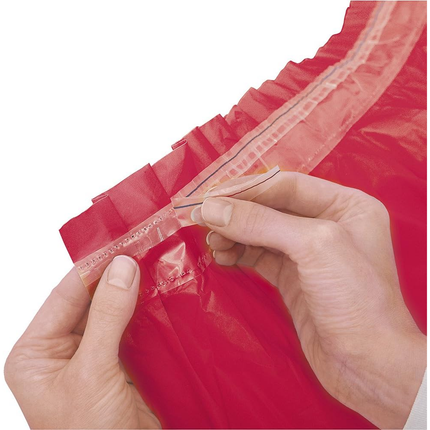 Red Solid Plastic Table Skirt, 29" x 14 ft