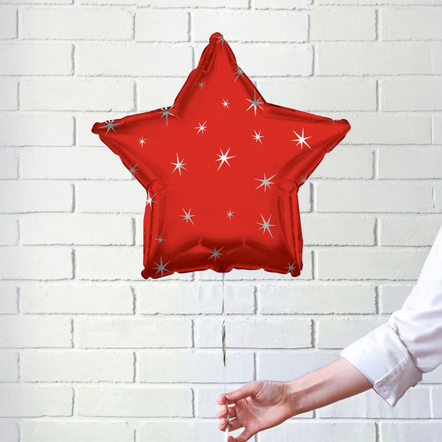 Red Sparkle Star Foil Balloon 18″