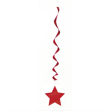Red Solid Hanging Swirl Decorations, 26", 3ct