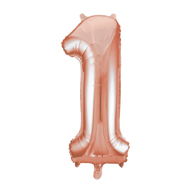 Rose Gold 1 Number Foil Balloon 34"