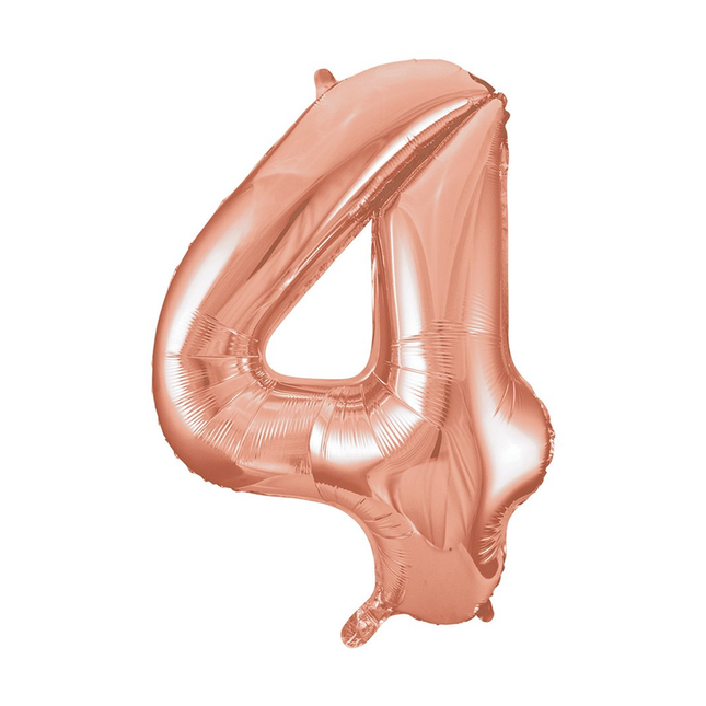 Rose Gold 4 Number Foil Balloon 34"