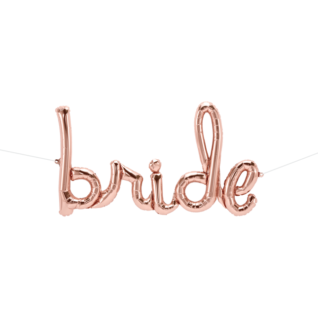 Rose Gold "Bride" Foil 14" Balloon Banner, 3 ft