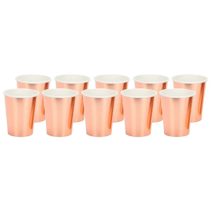 Rose Gold Foil 12oz Paper Cups, 8ct